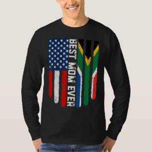 Amerikanische Flagge Südafrika Beste Mama je Fami T-Shirt