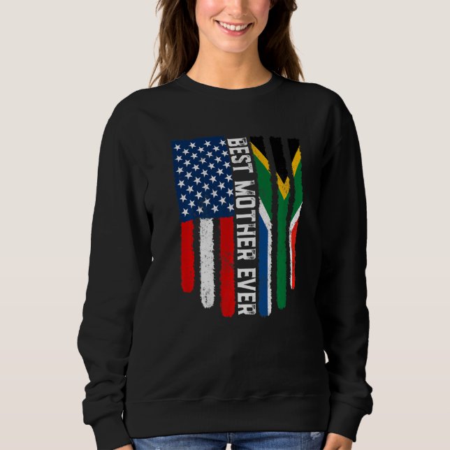 Amerikanische Flagge Südafrika Flag Beste Mutter j Sweatshirt (Vorderseite)