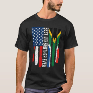 Amerikanische Flagge Südafrika Flagge Bester Groß  T-Shirt