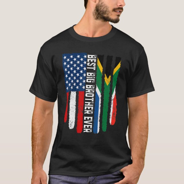 Amerikanische Flagge Südafrika Flagge Bester Groß  T-Shirt (Vorderseite)