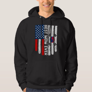 Amerikanische Flagge Südkorea Flagge Beste Mama je Hoodie