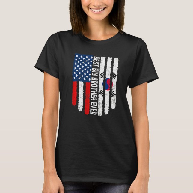 Amerikanische Flagge Südkorea Flagge Bester großer T-Shirt (Vorderseite)