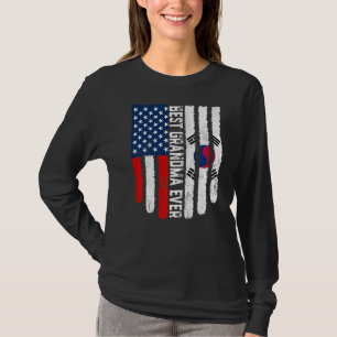 Amerikanische Flagge Südkoreas beste Oma je F T-Shirt