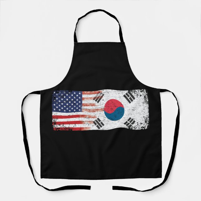 Amerikanische Flagge Südkoreas Schürze (Vorderseite)