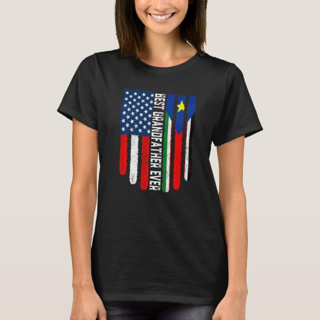 Amerikanische Flagge Südsudan Flagge Bester Großva T-Shirt (Vorderseite)