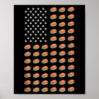 Amerikanische Flagge Sushi Essen USA Patriotismus