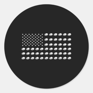 Amerikanische Flagge Sushi Essen USA Patriotismus Runder Aufkleber