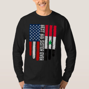 Amerikanische Flagge Syrien Flag Beste Big Sister  T-Shirt