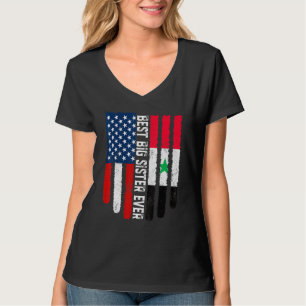 Amerikanische Flagge Syrien Flag Beste Big Sister T-Shirt