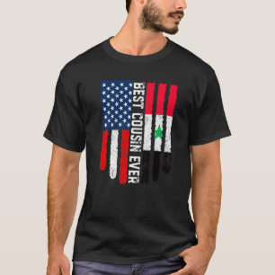 Amerikanische Flagge Syrien Flagge Bester Cousin j T-Shirt
