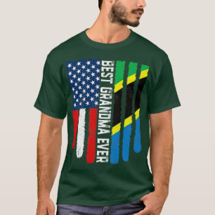 Amerikanische Flagge & Tansania Flag Beste Oma je T-Shirt