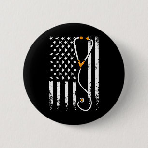 Amerikanische Flagge Texas 4. Juli Vintage-Geschen Button