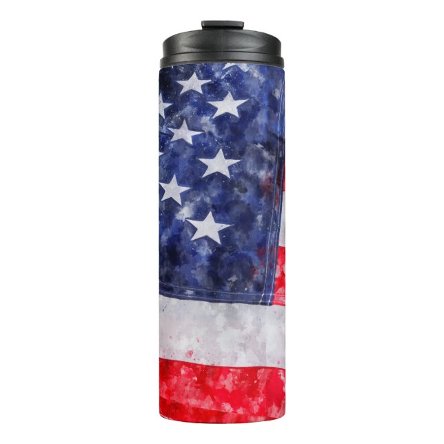 Amerikanische Flagge Thermosbecher (Vorderseite)