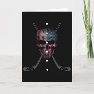 Amerikanische Flagge Totenkopf Hockey Bekleidung - Karte