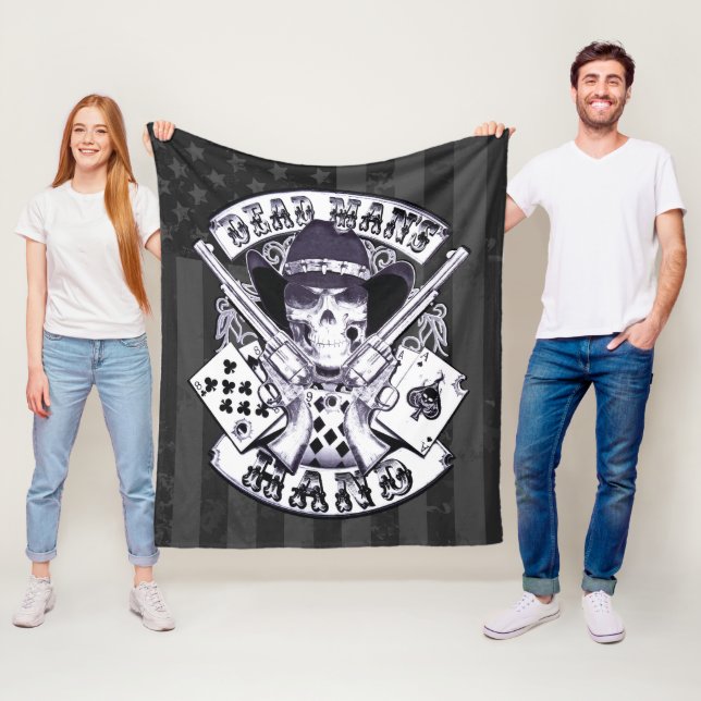 Amerikanische Flagge, Toter Mann, Cowboy Fleecedecke (Beispiel)