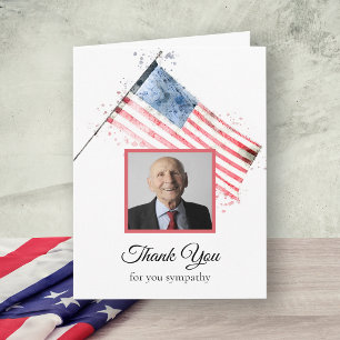 Amerikanische Flagge Trauer Gedenken Beileid Dankeskarte
