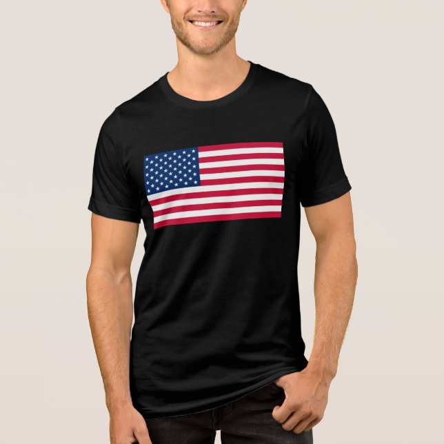 Amerikanische Flagge Tri-Blend Shirt (Vorderseite)