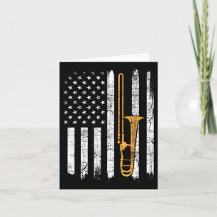 Amerikanische Flagge - Trombone - Liebe für Musik  Karte