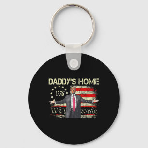 Amerikanische Flagge Trump 2024 Daddys Zuhause We  Schlüsselanhänger