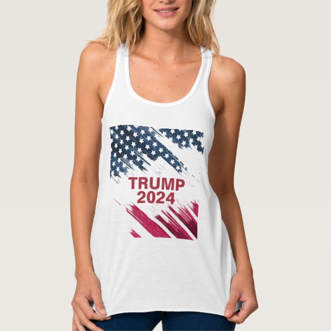 Amerikanische Flagge Trump 2024 Tank Top (Vorderseite)