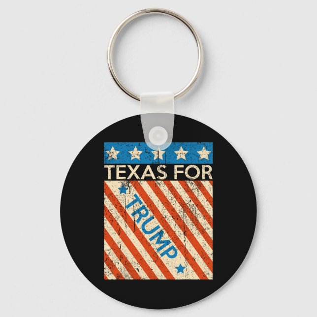 Amerikanische Flagge Trump 2024 Wiederwahl Texas T Schlüsselanhänger (Vorderseite)