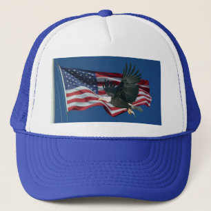 Amerikanische Flagge u. Eagle Truckerkappe