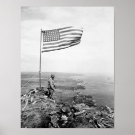 Amerikanische Flagge über dem Berg Suribachi - Zwe Poster