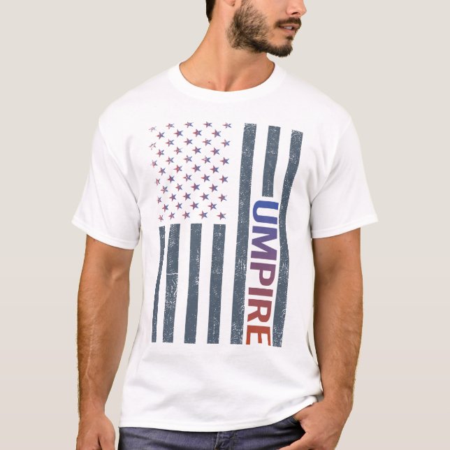 Amerikanische Flagge - Umpire T-Shirt (Vorderseite)