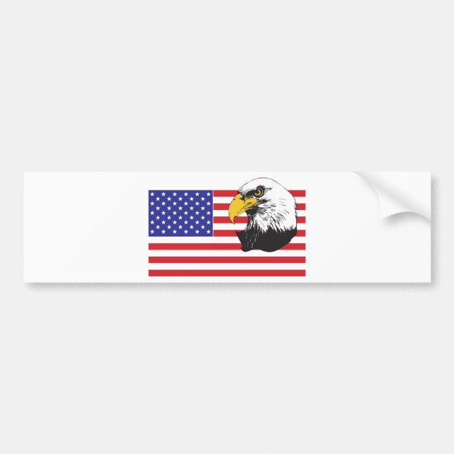 Amerikanische Flagge und Adler Autoaufkleber (Vorne)