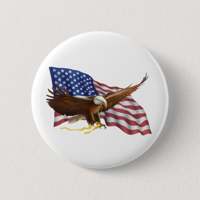 Amerikanische Flagge und Adler Button (Vorderseite)