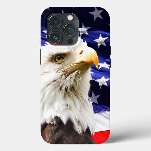 Amerikanische Flagge und Adler Case-Mate iPhone Hülle (Rückseite)