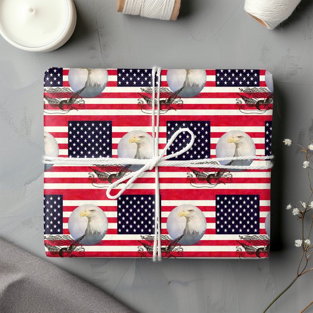 Amerikanische Flagge und Adler Geschenkpapier (Von Creator hochgeladen)