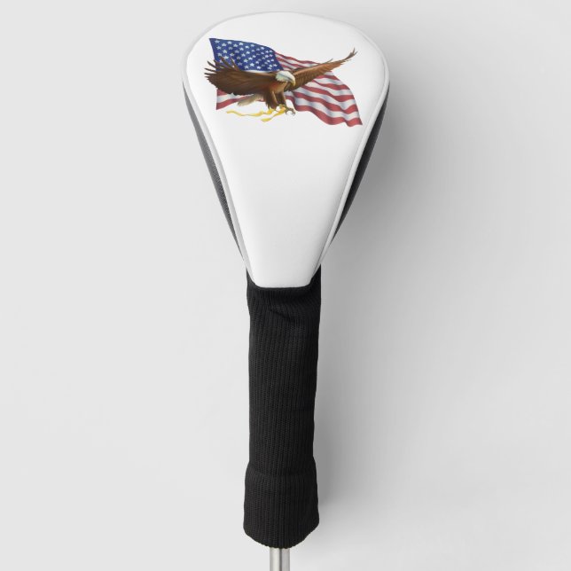 Amerikanische Flagge und Adler Golf Headcover (Vorderseite)