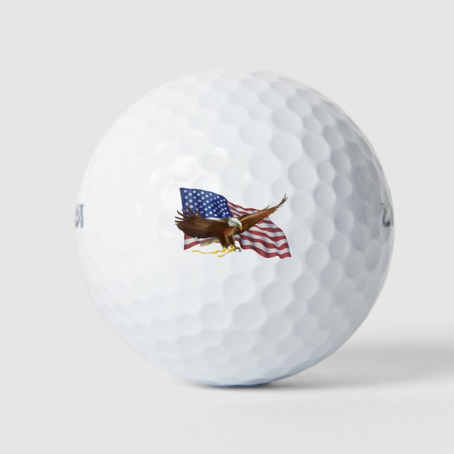 Amerikanische Flagge und Adler Golfball (Vorderseite)