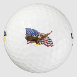 Amerikanische Flagge und Adler Golfball