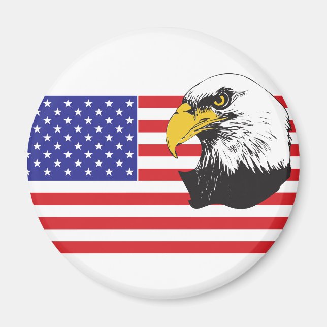 Amerikanische Flagge und Adler Magnet (Vorne)