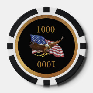Amerikanische Flagge und Adler Pokerchips