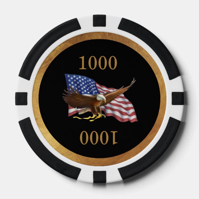 Amerikanische Flagge und Adler Pokerchips (Vorderseite)