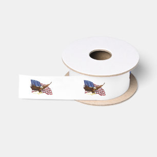 Amerikanische Flagge und Adler Satinband