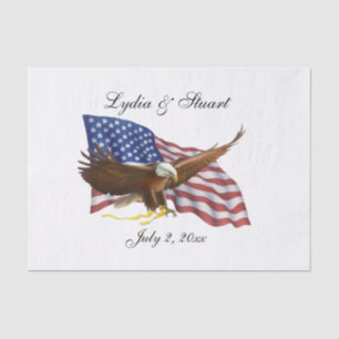 Amerikanische Flagge und Adler Seidenpapier