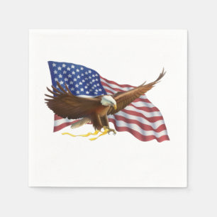 Amerikanische Flagge und Adler Serviette