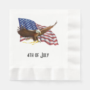Amerikanische Flagge und Adler Serviette
