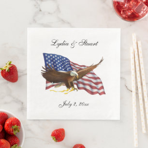 Amerikanische Flagge und Adler Serviette