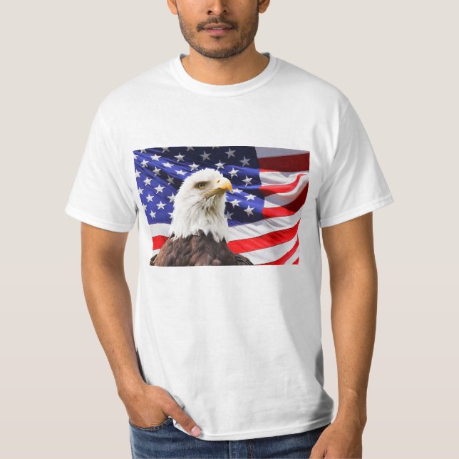 Amerikanische Flagge und Adler-T - Shirt (Vorderseite)