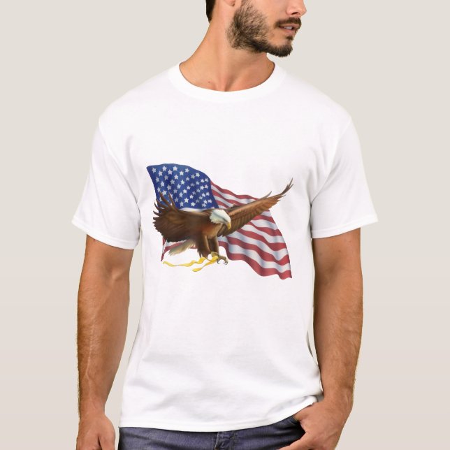 Amerikanische Flagge und Adler T-Shirt (Vorderseite)