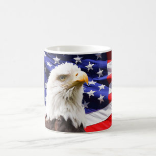 Amerikanische Flagge und Adler-Tasse Kaffeetasse
