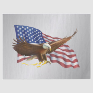 Amerikanische Flagge und Adlersilber Seidenpapier
