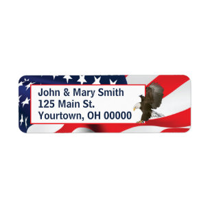 Amerikanische Flagge und Bald-Adler