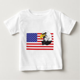 Amerikanische Flagge und Bald-Adler Baby T-shirt