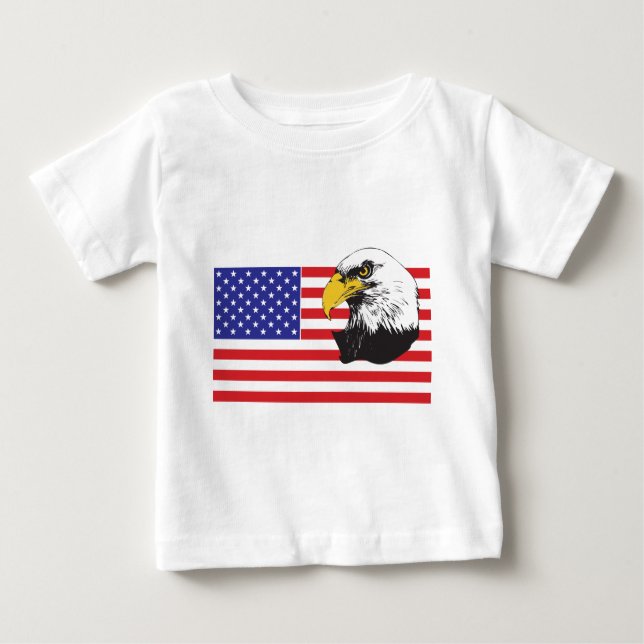 Amerikanische Flagge und Bald-Adler Baby T-shirt (Vorderseite)